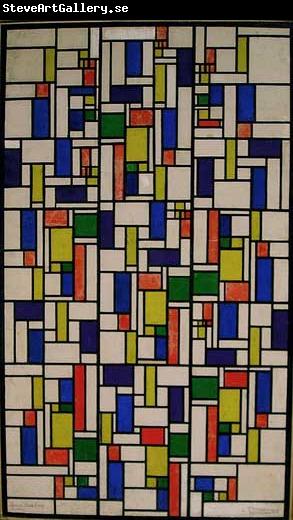 Theo van Doesburg Color designs for Stained-Glass Composition V.